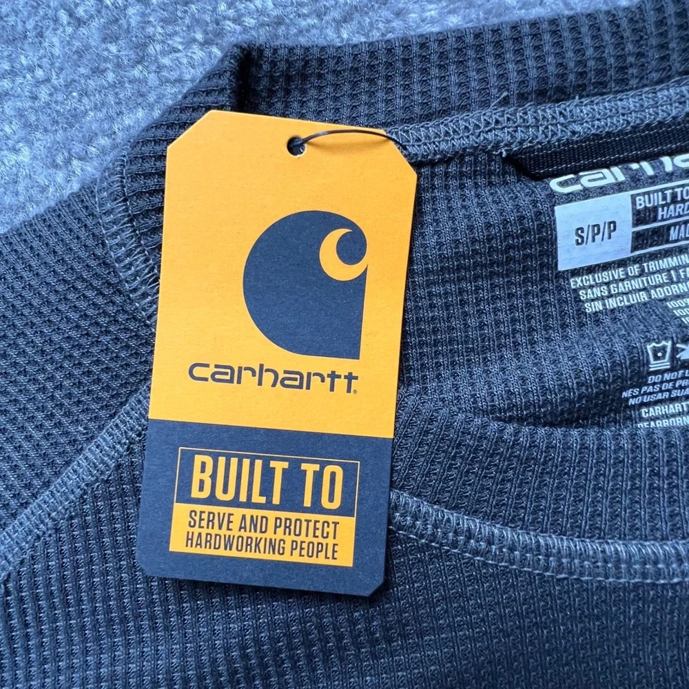 Carhartt Force Midweight Waffle Base Layer Crewneck Top Work Gray Mens Small NWT